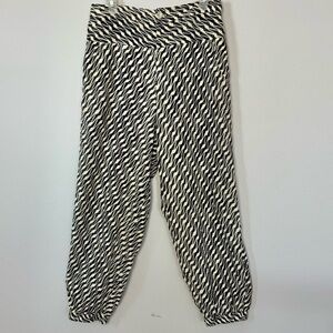 Anthropologie Dark Navy and Cream Patterned Pants